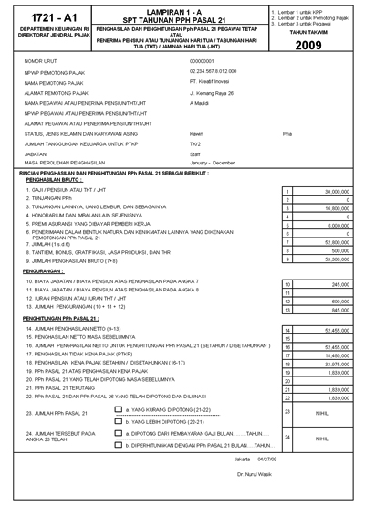 slip gaji Zahir Payroll